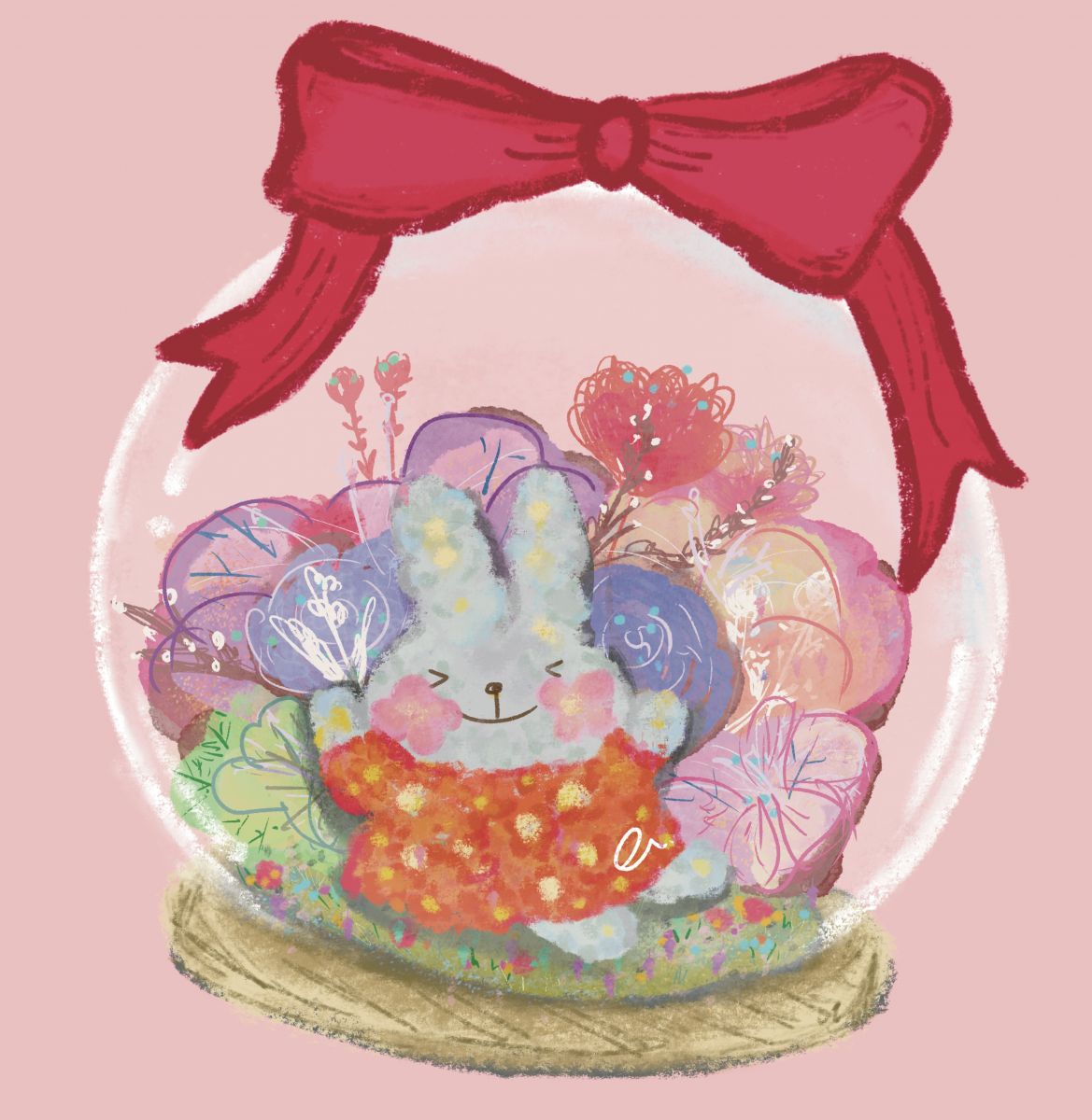 Rabbit Hana Flower Crystal Ball