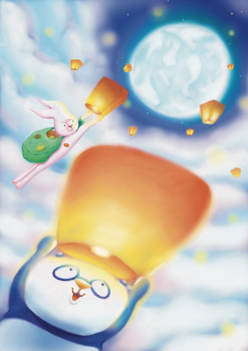 Flying to the moon